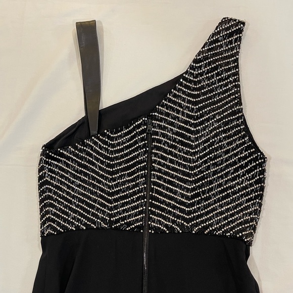 Alice + Olivia | Lina Leather Trimmed Embellished Wide Leg Jumpsuit | 6 - Picture 16 of 16